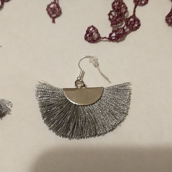 Silver Tassel Earrings! - Picture 2 of 4